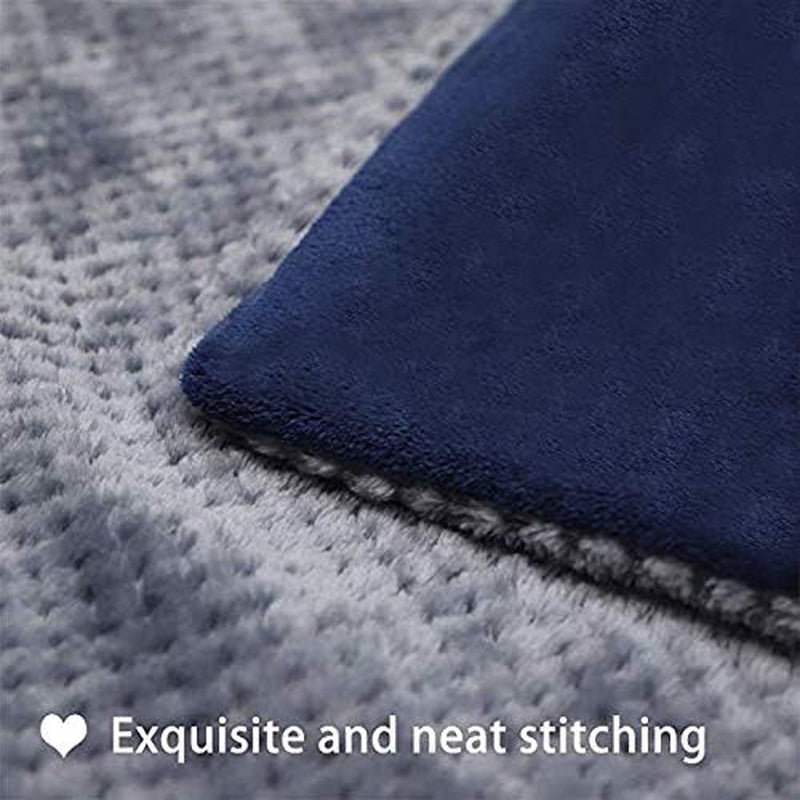 Dog Blankets for Small Dogs & Cats for Couch, Reversible Flannel Blankets for Pets 24X32 Inch,Cat Blankets for Indoor Cats Washable (Blue)