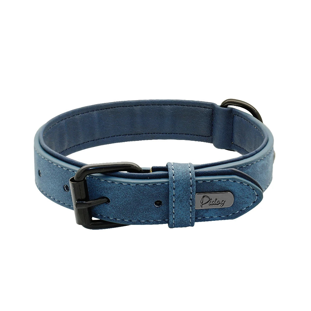 Leather Dog Collar Soft Padded Pet Collar for Small Medium Large Dogs Collars Collar Perro Pitbull Labrador German Shepherd
