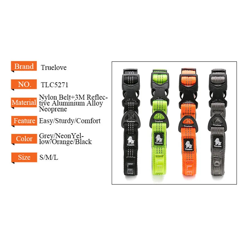 Dog Collars Set 3M Reflective Collar for Small Medium Large Dogs Puppy Adjustable Padded Soft Nylon Comfy Neck TLC5271