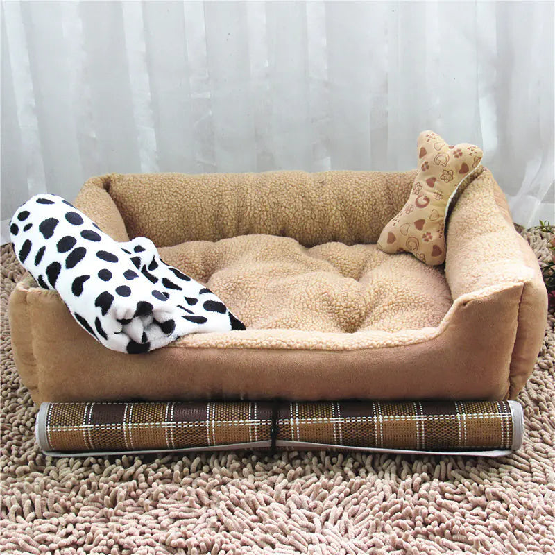 Golden Dog Bed Made With Soft, High-Quality Cloth