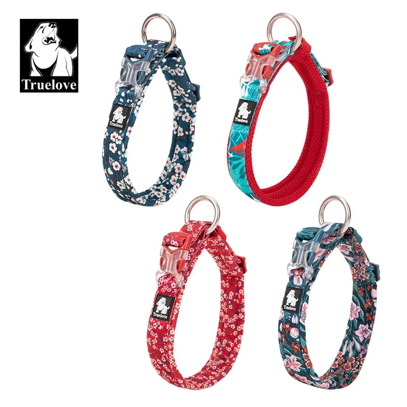 Floral Pet Collar Best Padded Comfort Cushion Camouflage Small Medium and Large Dogs and Pets Running Outdoors TLC5273